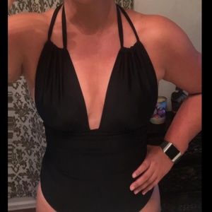 Slimming Black One Piece Swim Suit
